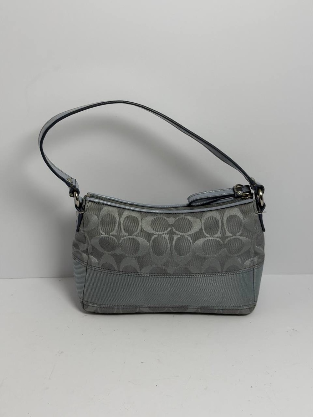 Coach Mini Signature Stripe Demi Shoulder Bag in Blue - Picture 8 of 10